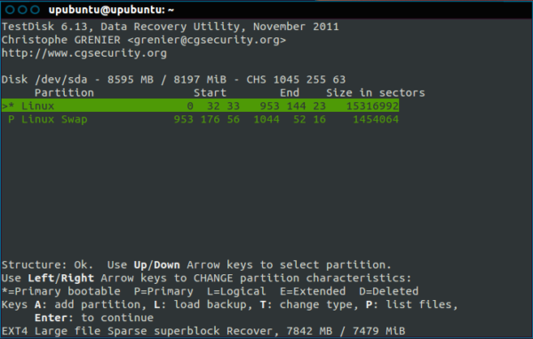 TestDisk: riparare MBR e tavola delle partizioni utilizzando Ubuntu