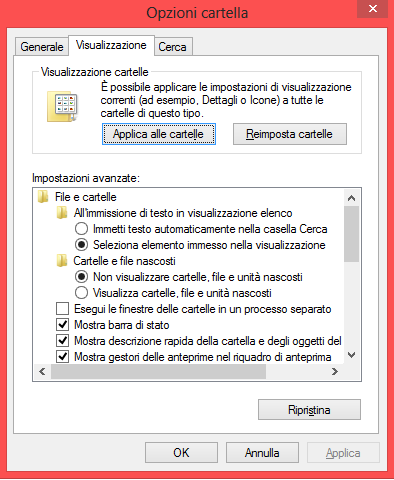 Windows 8: come visualizzare cartelle e file nascosti