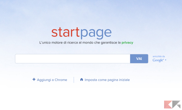 startpage italiano download