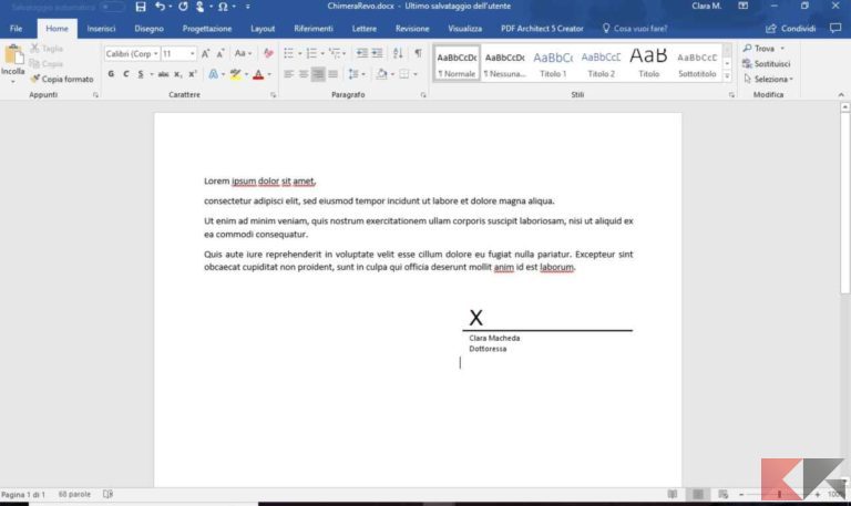 Come Aggiungere Firma In Word ChimeraRevo