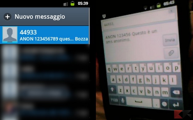 inviare sms anonimi