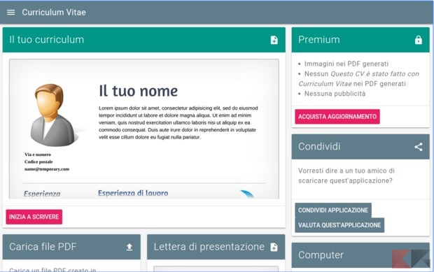 Compilare curriculum vitae su Android, iPhone e iPad - ChimeraRevo