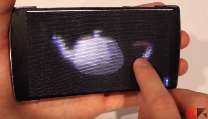 HoloFlex Holographic flexible smartphone projects princess Leia into the palm