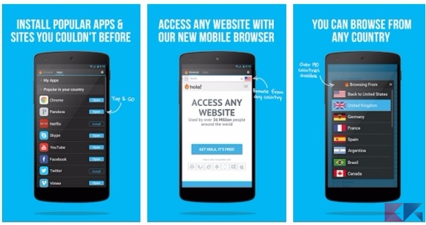 Hola VPN - navigare anonimi su Android