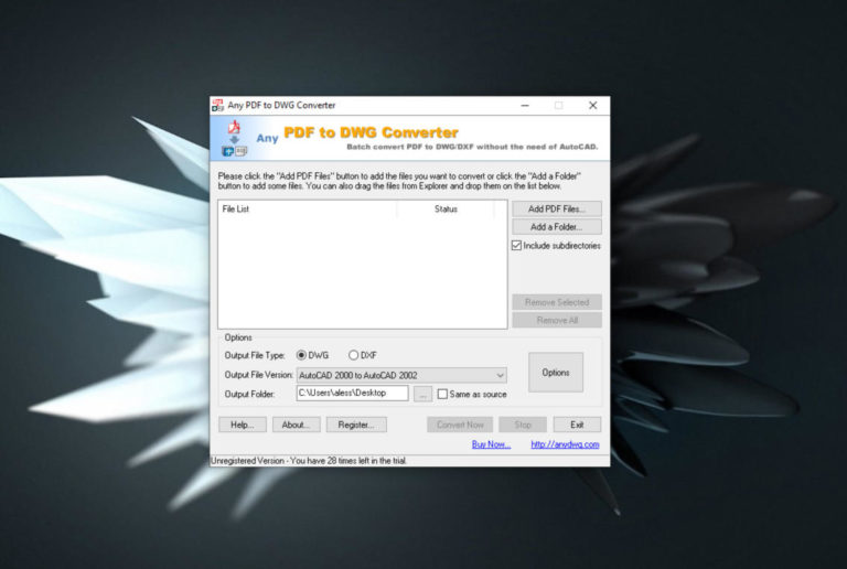 any pdf to dwg converter portable