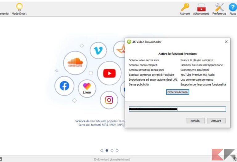 4k video downloader non scarica